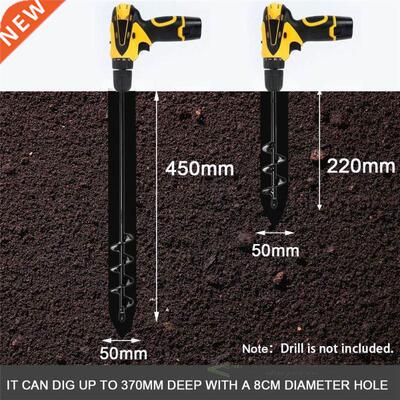 2019 New 10cmx60cm Grden uger Spirl Erth Drill Bit Flowe