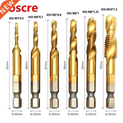 6Pcs Composite Taps Metric Combination M3-M10 1/4