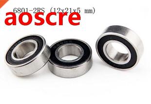 [10 PCS] 6801-2RS (12x21x5 mm) Metal Rubber Sealed Ball Bear