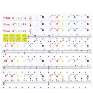 3 Pack Piano Keyboard Stickers for Beginners for 88/61/49/3