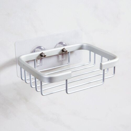 1Pc Space Aluminum No Drilling Wall Mounted Soap Sponge Drai