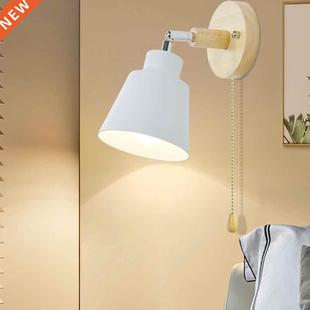 Nordic wooden wall lamp bedside wall lamp E sconce wall lig