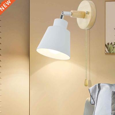 Nordic wooden wall lamp bedside wall lamp E sconce wall lig