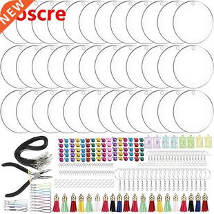 336 Pieces Acrylic Keychain Making Kit Clear Acrylic Keycha