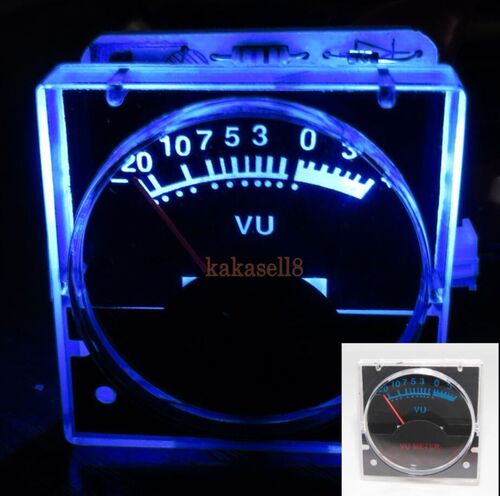 2pcs 12v Analog Panel VU Meter Audio Level Meter blue Back L