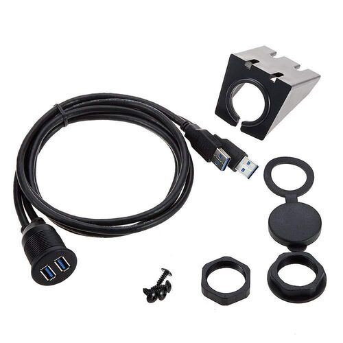 Waterproof  2 Ports Dual USB 3.0 male to female Extension Ca