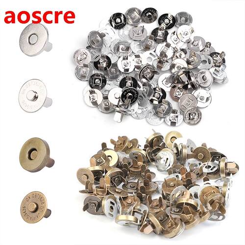 50pcs Bronze Silver Metal Magnet Button For Diy Bags Snaps B