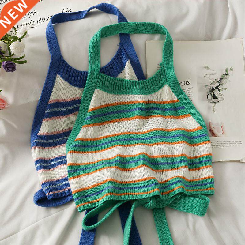 Sexy halter knitted crop off shoulder bow tie tank top slee属于什么档次？