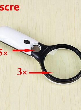 45X Handheld 3 LED Light Magnifier Reading Magnifying Glass