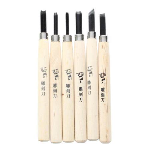 Handle Carving Gouges Carpentry Chisel 6 Pcs
