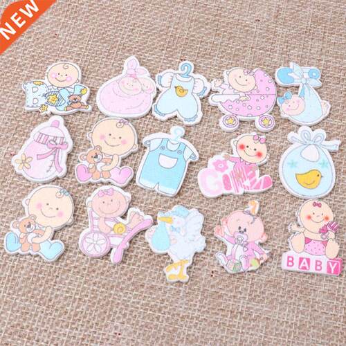 25mm 20pcs Mixed No Holes Pink Blue Cute Baby Painting Woode