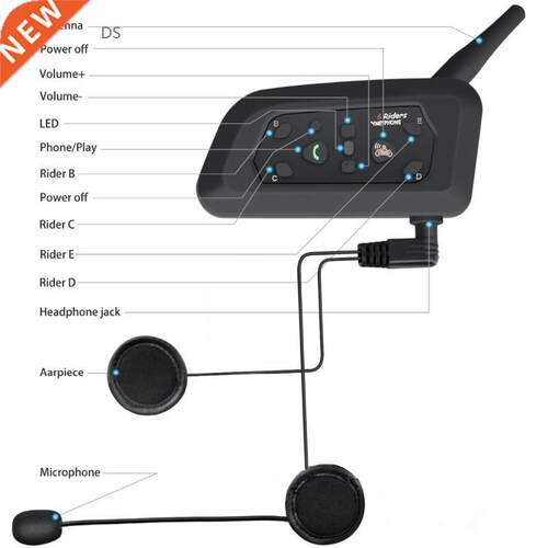 Vnetphone 2PCS 1200M Motorcycle Bluetooth Helmet Intercom f