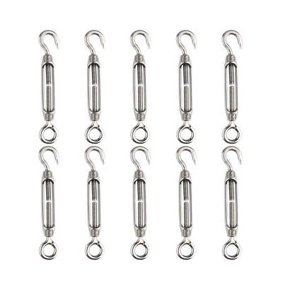10Pcs Stainless Steel Turnbuckle Wire Tensioner Hook & Eye