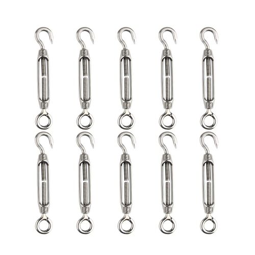 10Pcs Stainless Steel Turnbuckle Wire Tensioner Hook & Eye