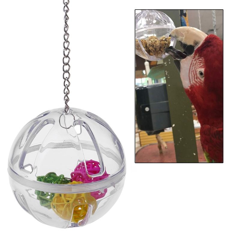 Parrot Chew Toy Hanging Ball Bird Cage Acrylic Stand Birds T