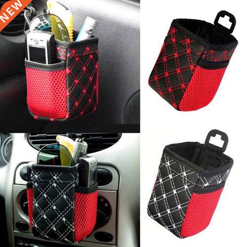 Hot Synthetic leather Auto Car Air Outlet Mobile Phone Pocke