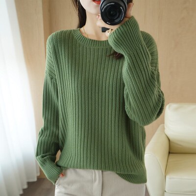 Ladies sweater woman O-neck pullover for fall/winter 2021 ne
