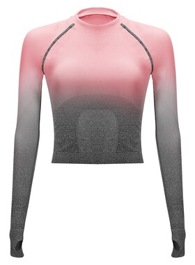 Women Long Sleeve Yoga Sport Tshirt Women's Gradient Sea