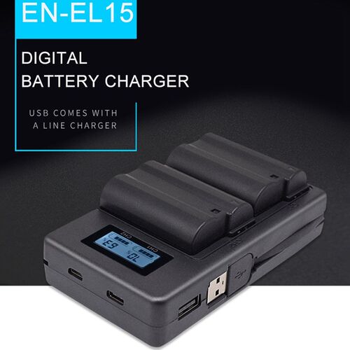 2Pcs EN-EL15 EL15 EN-EL15A ENEL15A EN EL15A Battery+USB Dual