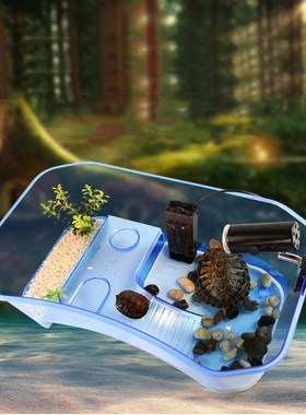 Reptile Turtle Tortoise Box with Basking Ramp Aquarium Tank