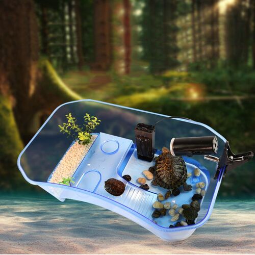 Reptile Turtle Tortoise Box with Basking Ramp Aquarium Tank