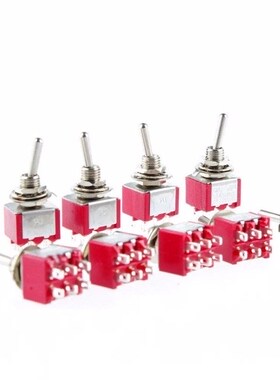 10x MTS-202 2A/250VAC 5A/120VAC DPDT ON/ON 6 Pin Panel Mount