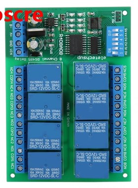 12V 8-Channel RS485 Relay PLC Expansion Board for Modbus RTU
