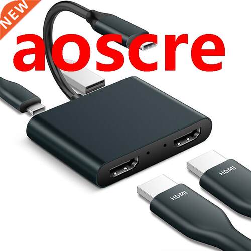 USB C to Dual HDMI Adapter 4K, 4 in 1 Type C to Dual HDMI, U