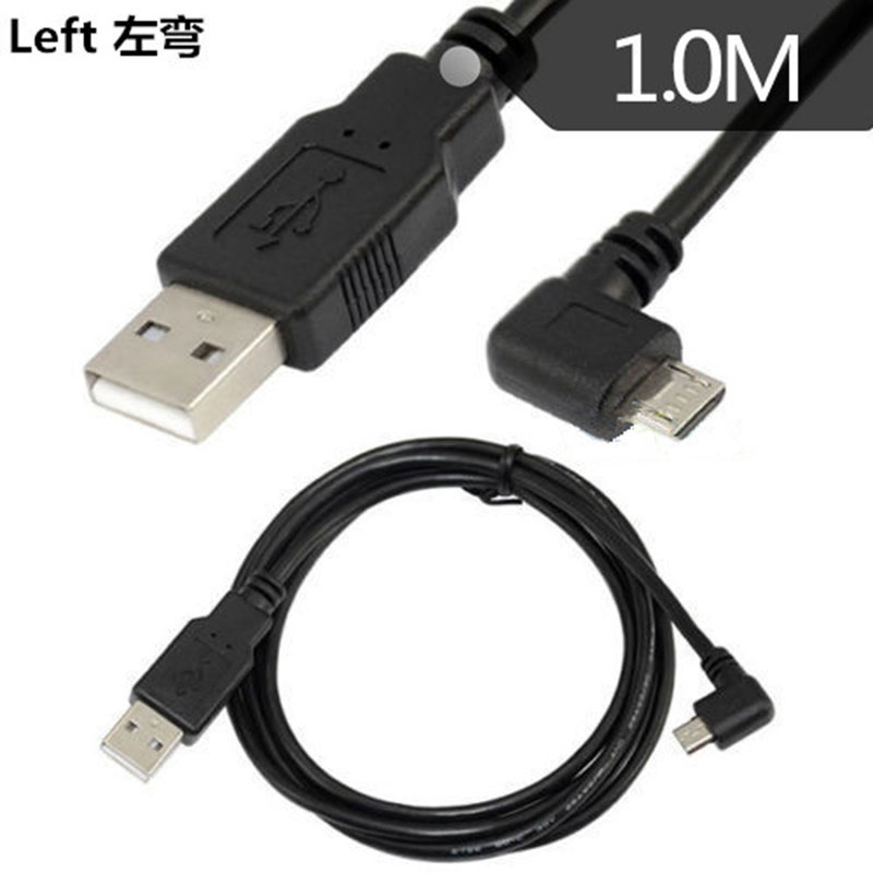 1m 3ft USB 2.0 A Male to Micro 5 Pin Left Angled Male Conver