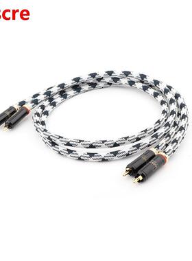 Pair ST-48B Hi-end OCC Silver Plated RCA Interconnect Cable
