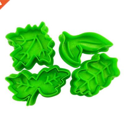 4PCS Chrstmas Tree Cooke Cutter Molds Leaf S Plastc B