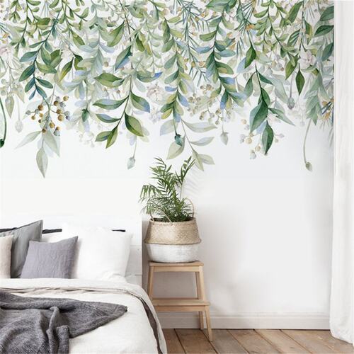 2pcs Leaf Vine Wall Sticker Home Living Room Bedroom Leaves