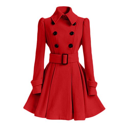 Winter double-breasted thickening ladies mid-length woolen c