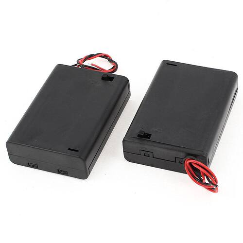 2 Pcs Wired ON/OFF Switch  x AA 4.5V Battery Holder Case w