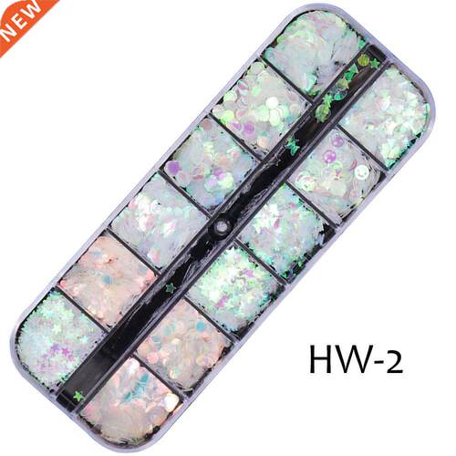 1case AB Nail Glitter Sequins Mermaid Mixed Shape Paillette