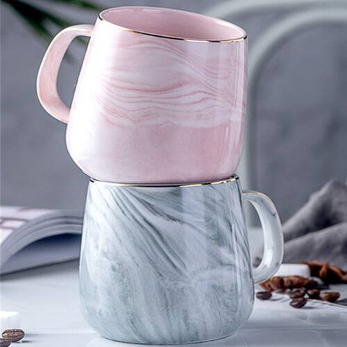 Creative Ceramic Cups Marble Pink Coffee Mug Ceramic Coffee
