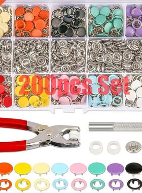 100/200 Set 10 Color Metal Sewing Buttons Hollow/Solid + Pli
