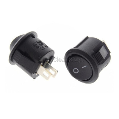 10Pcs 16mm Diameter Small Round Rocker Switches Black Mini R
