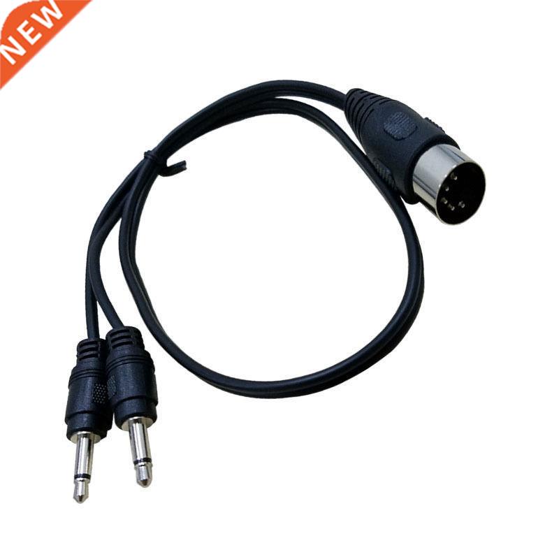 5 Pin MIDI Din Male to 2 x 3.5mm Mono Audio Adapter Cable Co