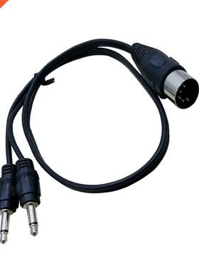 5 Pin MIDI Din Male to 2 x 3.5mm Mono Audio Adapter Cable Co