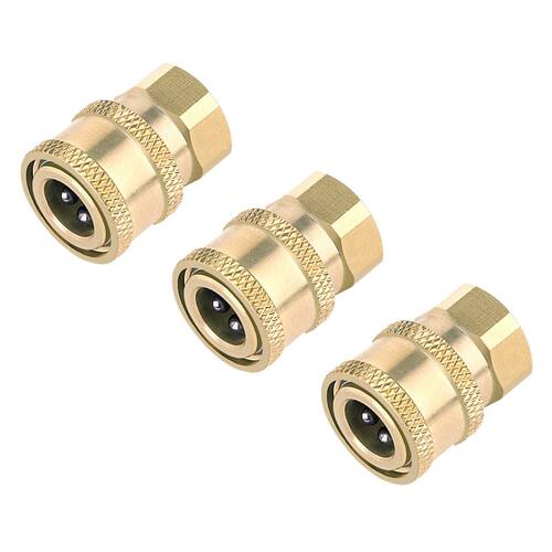 3 Pack Pressure Washer Coupler, Quick Connect Fittings 1/4 I