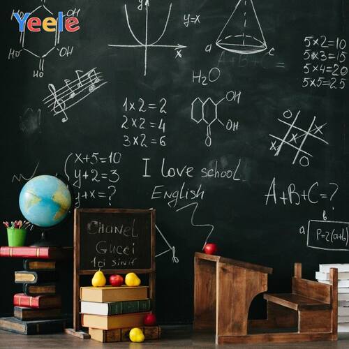 Yeele Blackboard Books Fruit Math Class Back to School Table