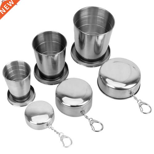Retractable Telescopic Collapsible Cups With Keychain For Ou