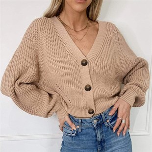 2021 Women Cardigan Winter Cashmere Sweater Long Sleeve V ne