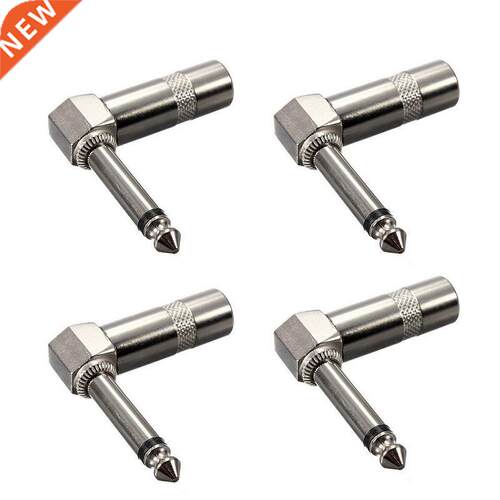 4pcs 1/4 Inch 6.35mm Jack Right Angle Male Mono Plug L-shape