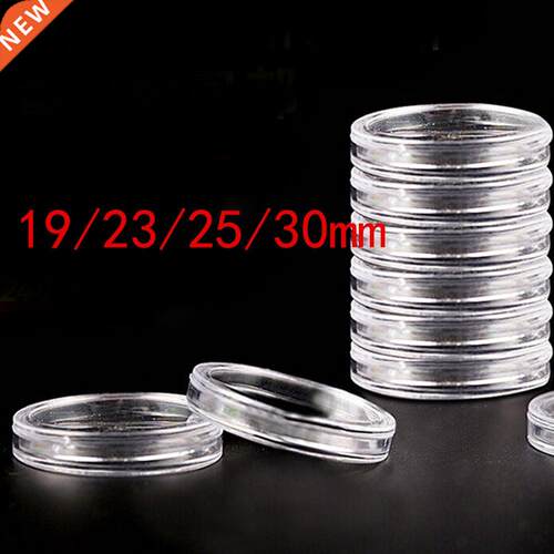 10 Pcs/set 19/2/25/0mm Plastic Clear Round Coin Storage Ph