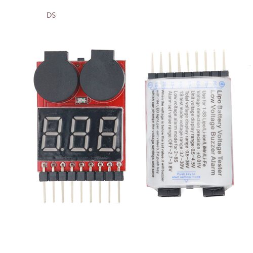 Digital 2 IN1 Low Buzzer Alarm 1S-8S Lipo Li-on Fe RC Voltag