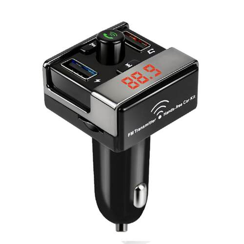 USB 2.1A Car Phone Charger Bluetooth FM Radio Transmitter LC
