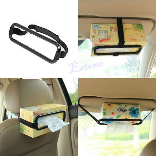 Car Sun Visor Tissue Paper Box Holder Auto Seat Back Accesso