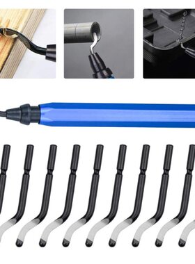 Handle Burr Metal Deburring Remover Cutting Tool with 10pcs